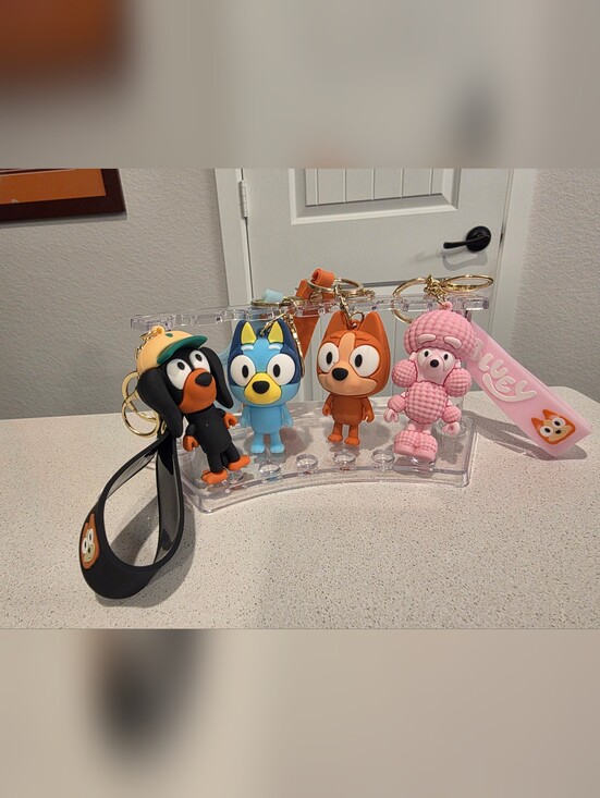 Other - Bluey & Friends 3D Bag Charms Bundle - Set of 4 (Snickers, Bluey, Bingo, Coco)